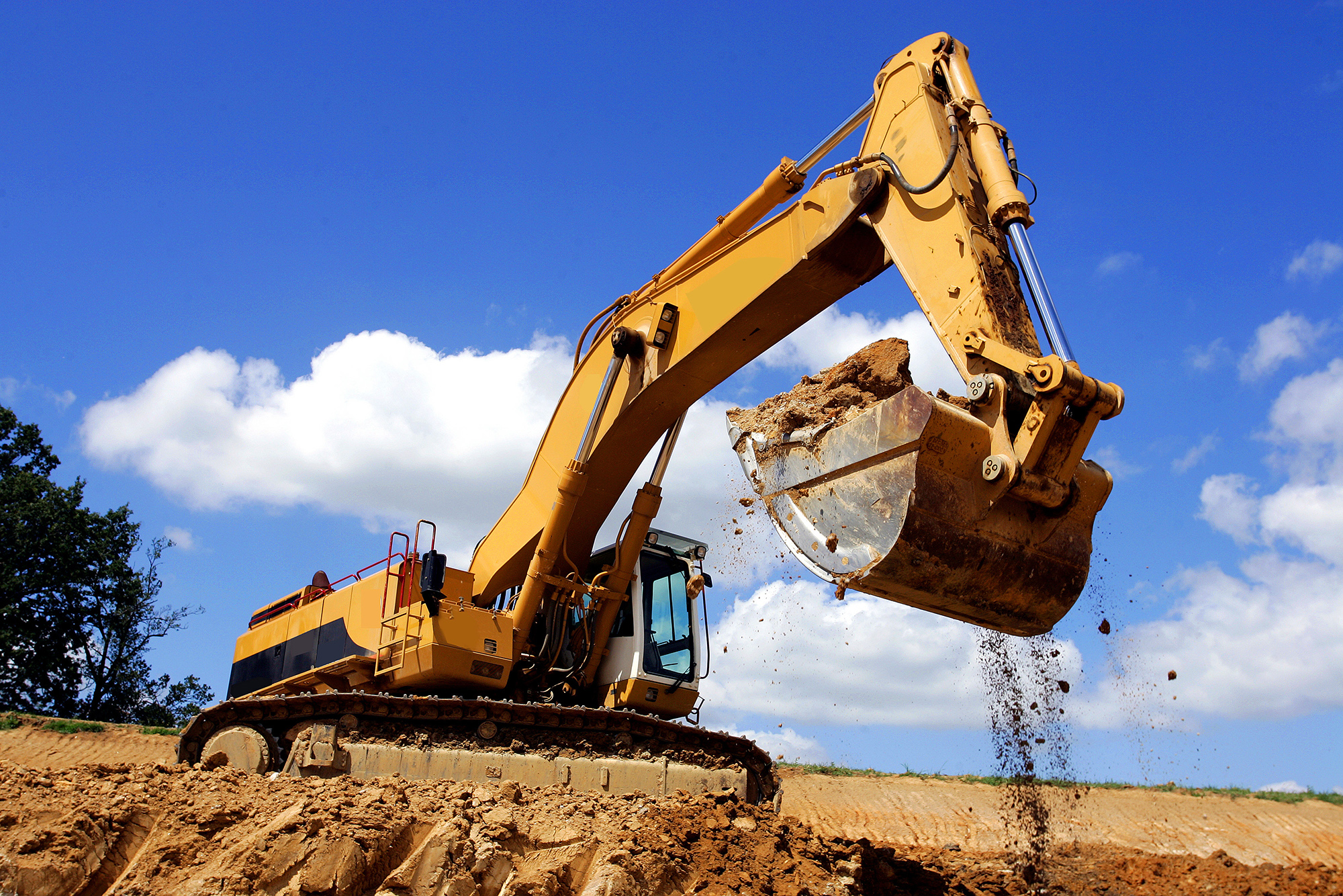 Excavator digging on a construction site Plant hire Zimbabwe